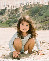 Baby Sol Floral Rashguard One Piece, Sage