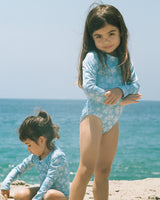 Sol Girl's Floral Rashguard One Piece, Horizon