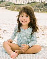Baby Sol Floral Rashguard One Piece, Sage