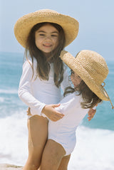 Baby Sol Rib Rashguard One Piece, Egret