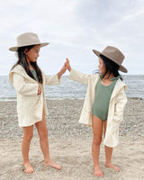 Escondido Girl's Cover Up Waffle Knit, Natural